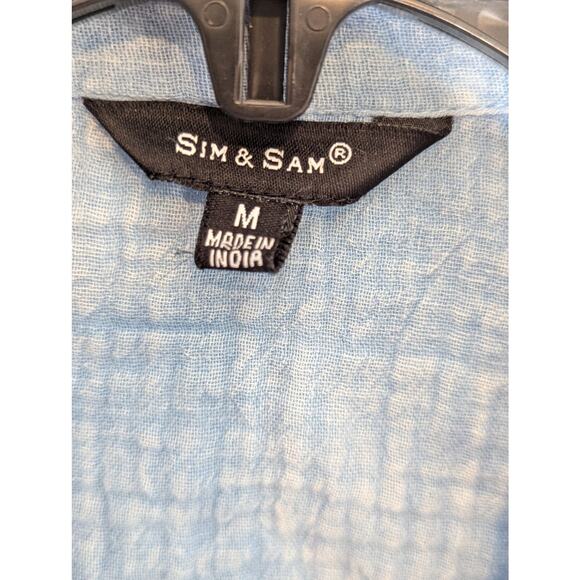 Sim & Sam Short Sleeve Lightweight Denim Button Up Shirt Size M - Picture 2 of 4